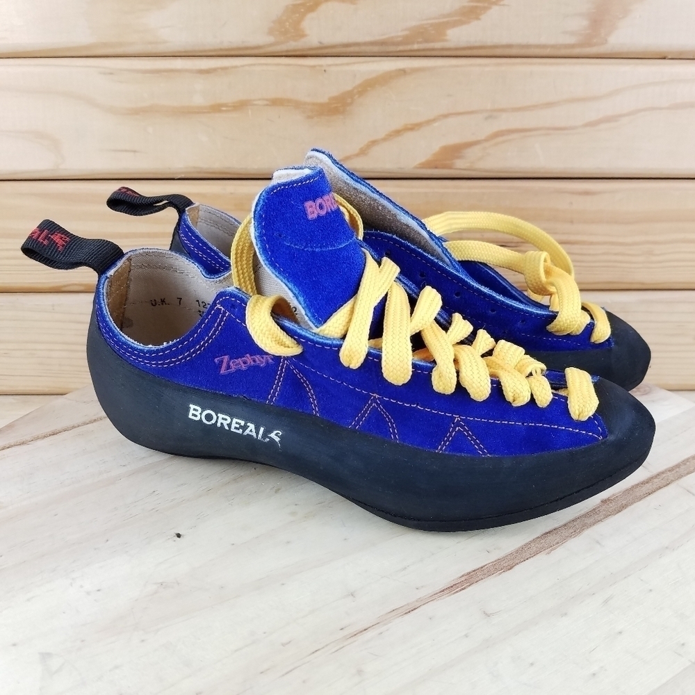 Boreal Fusion S-2 Climbing Shoes Men's 8 US / 7 UK Made In Spain Black/Blue